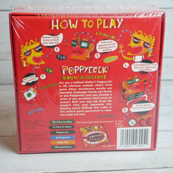 Poppycock: The Hilarious Bluffing Trivia Quiz Game Clarendon Games NEW SEALED - Picture 3 of 5